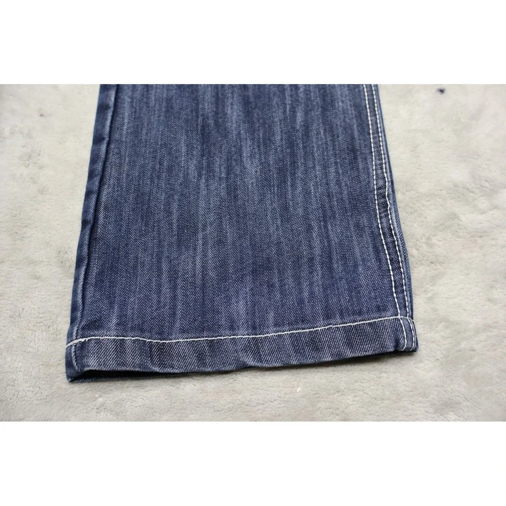 Southpole Jeans Men 34x33 Dark Wash Blue Contrast Denim Straight Relax Boot Y2K‎